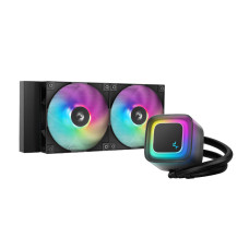 DeepCool LE240 V2 Liquid CPU Cooler, 240mm Radiator, 2x 120mm Pre-Installed ARGB Fan, 2100 RPM Fan Speed, 75.89 CFM Fan Airflow, Hydro Bearing Type, Anti-Leak Technology, Black | R-LE240-BKAMMC-G-2